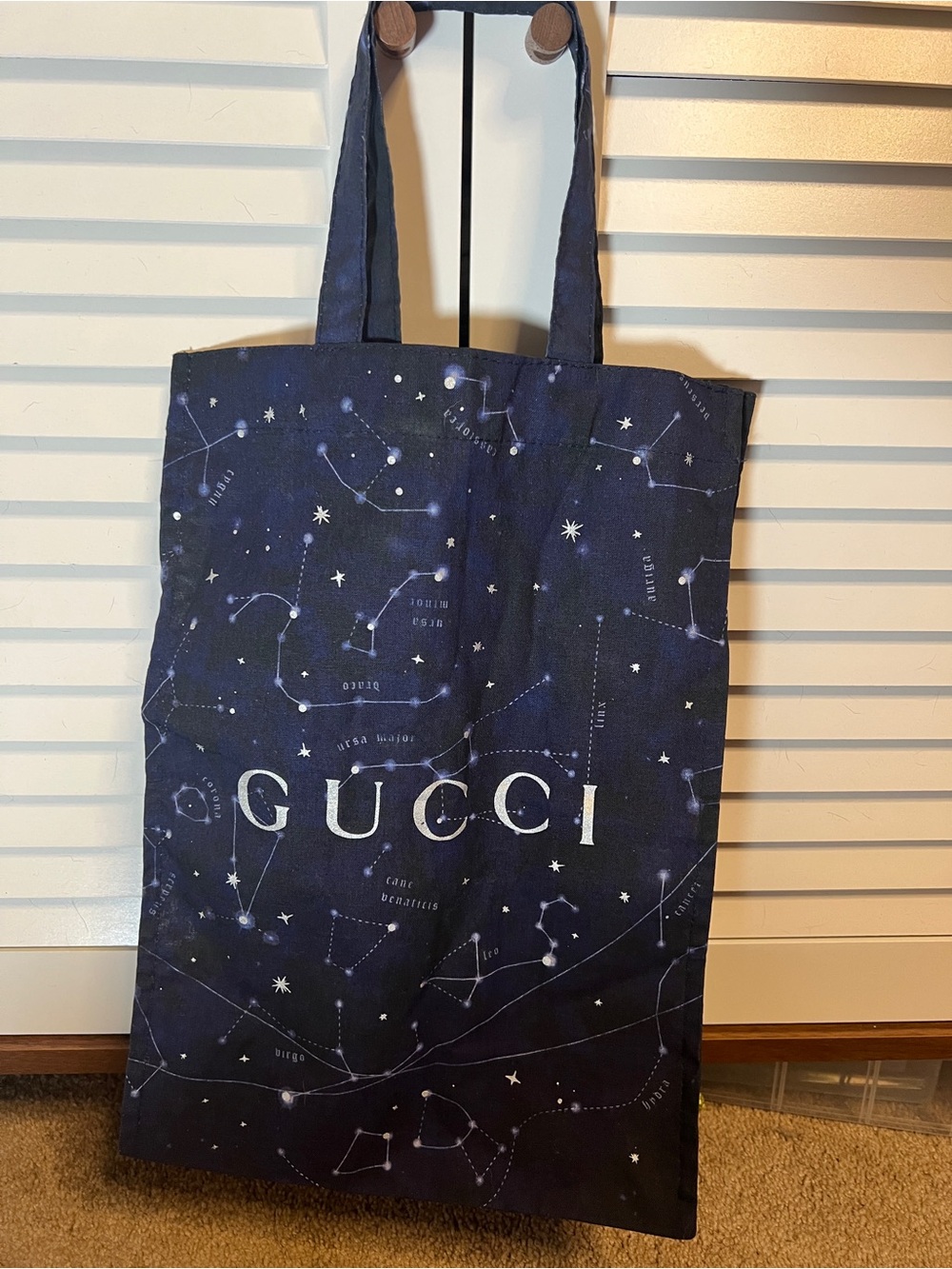 Gucci limited edition navy blue constellation shopping tote bag